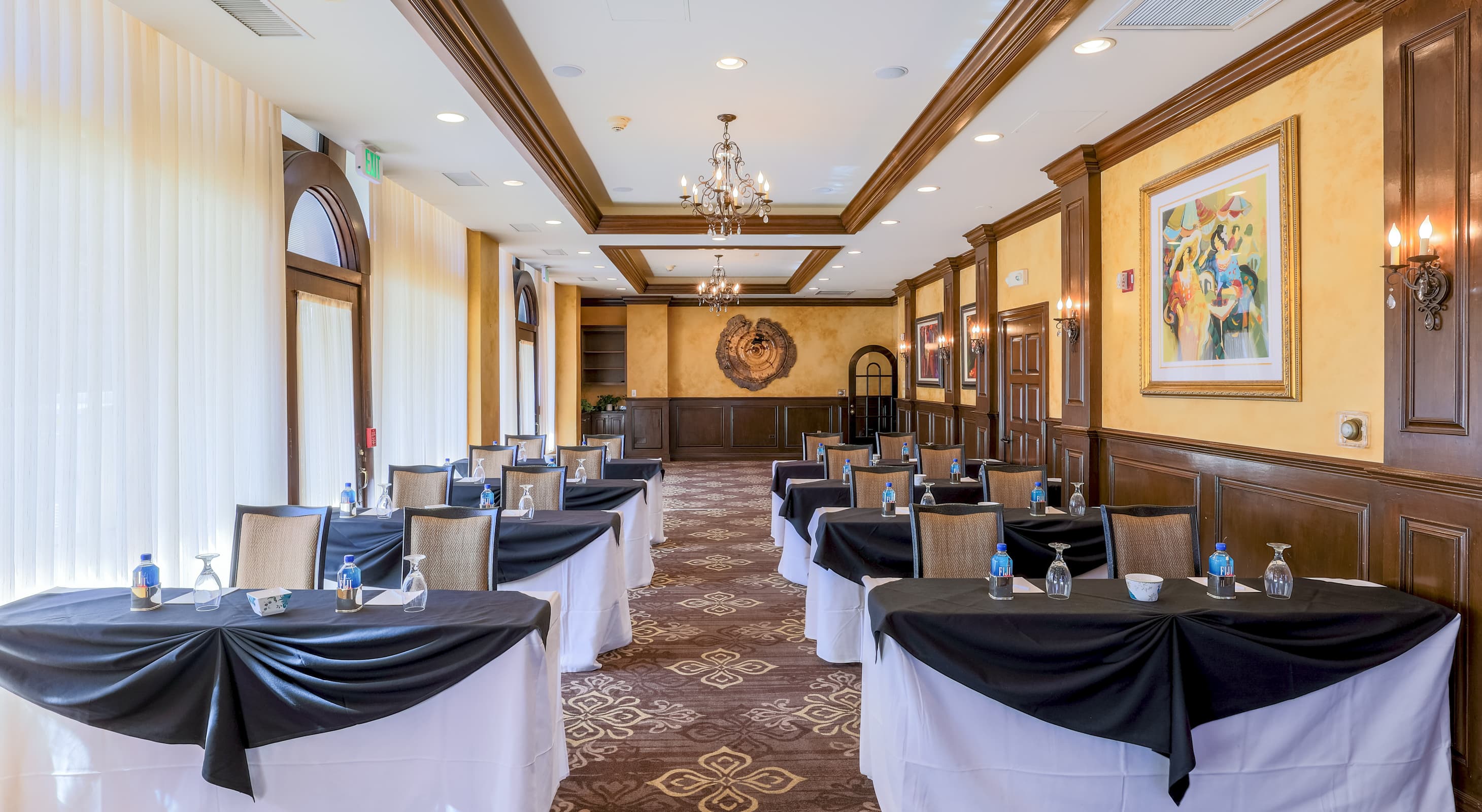 St. Charles room setup for a private business meeting at our event venue near Chicago, IL